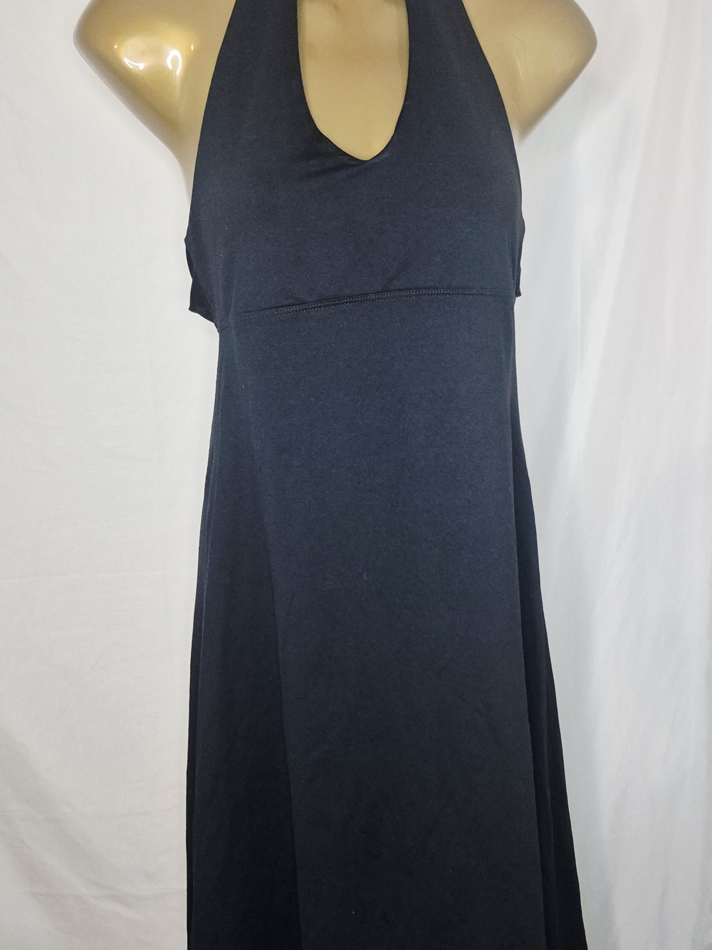 Patagonia Black Halter Tie-Back Midi Dress Sz M - Picture 2 of 6